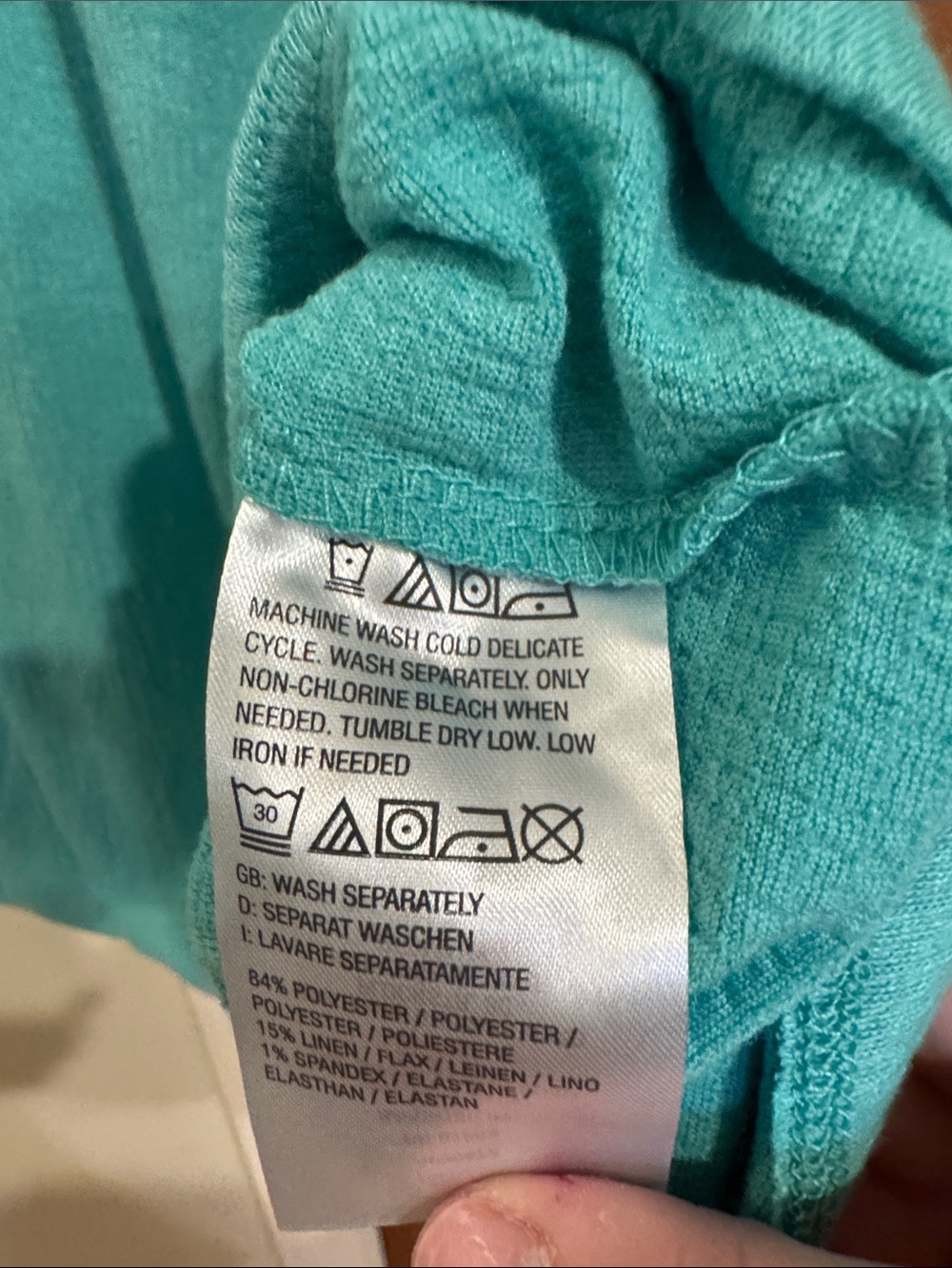 D&Co. aqua split-neck short sleeve blouse - Picture 3 of 6